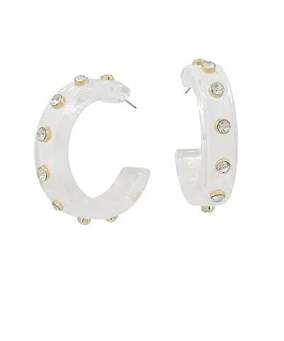 Crystal Station Acetate Hoops - Thick