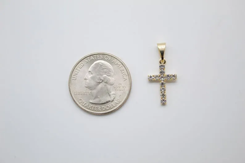 CZ 18K Gold Filled Cross (A148)(A143)