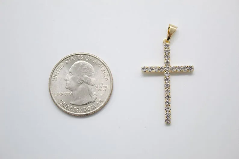 CZ 18K Gold Filled Cross (A148)(A143)