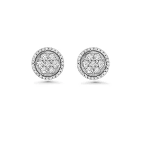 Diamond Halo Round Shape Studs Earrings (0.75 ct.) in 14K Gold