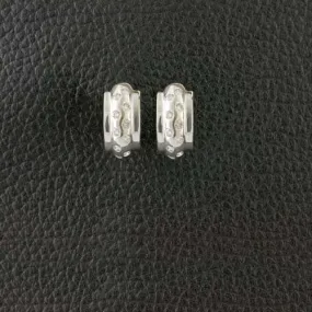 Diamond Hoop Huggie Earrings