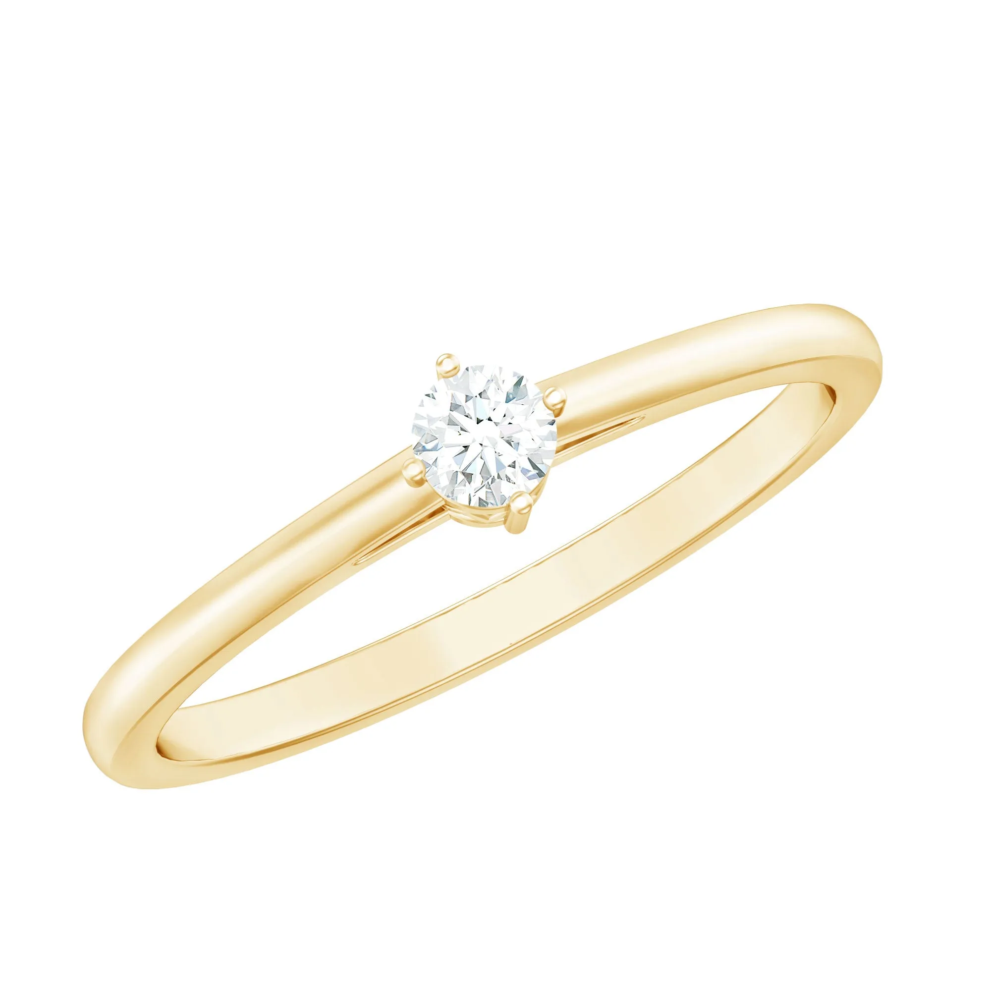 Diamond Solitaire Ring in 4 Prong Diagonal Setting