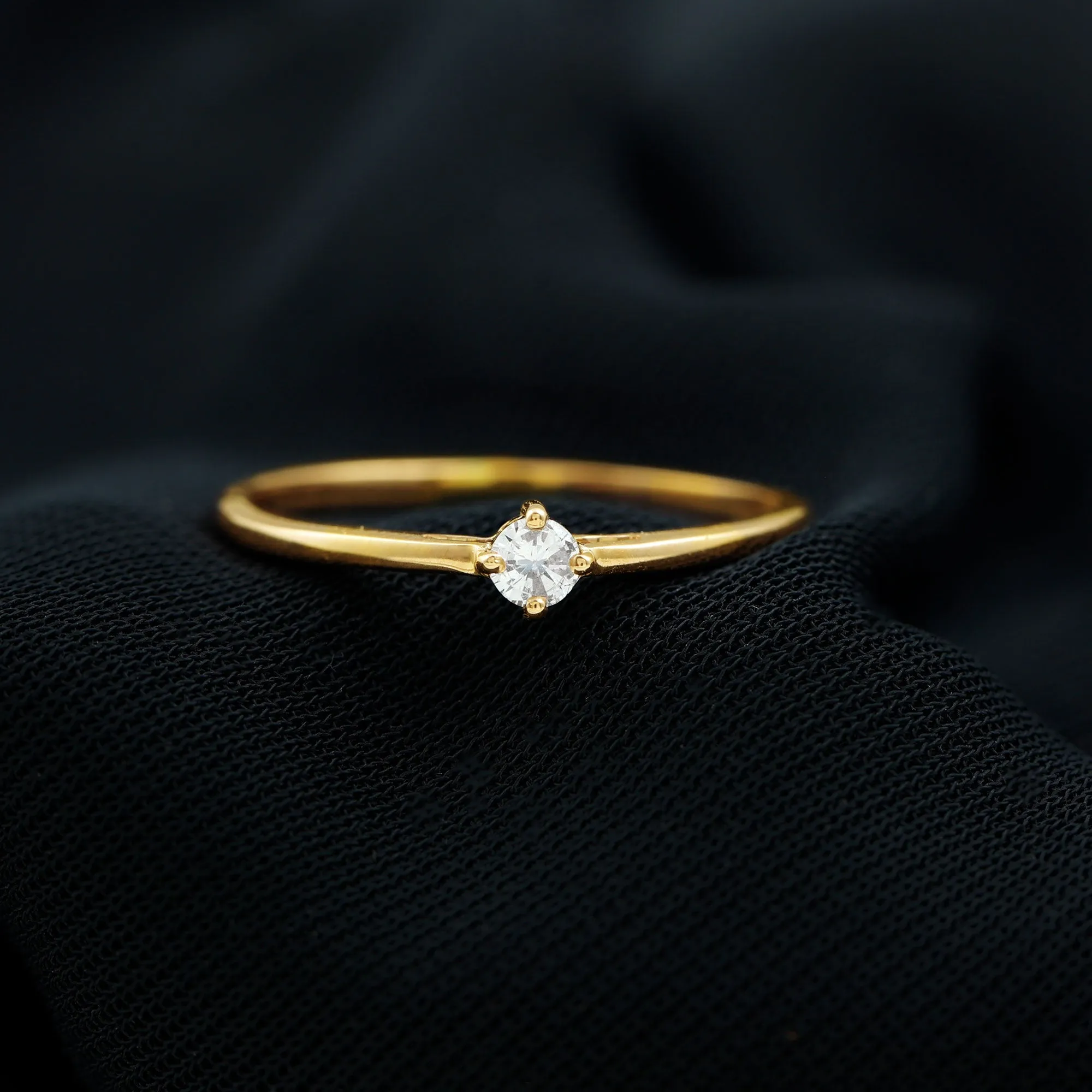 Diamond Solitaire Ring in 4 Prong Diagonal Setting