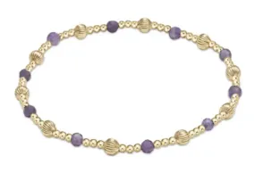 Dignity Sincerity Pattern 4mm Bead Bracelet - Amethyst