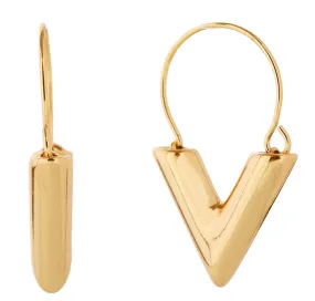 DJE310684 14K Essential V Hoop Earrings