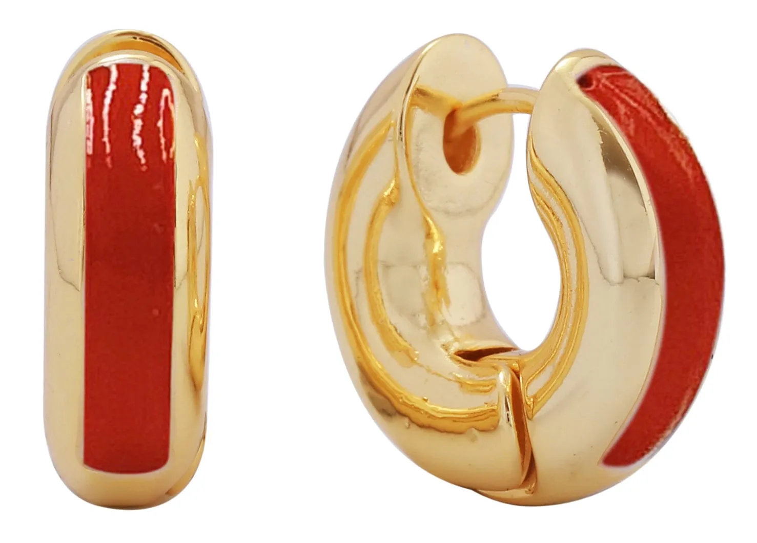 DJE311081 14K Dipped Chunky Huggie Hoop Earrings