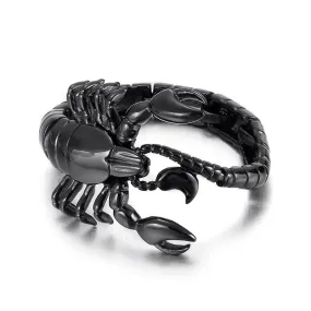 Dominant Black Gold Scorpion Men's Titanium Steel Bracelet - Planderful Everyday Genie Collection