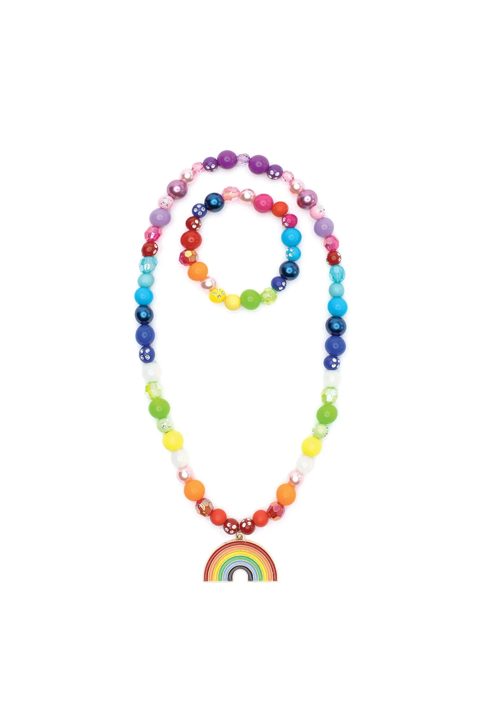 Double Rainbow Necklace and Bracelet Set