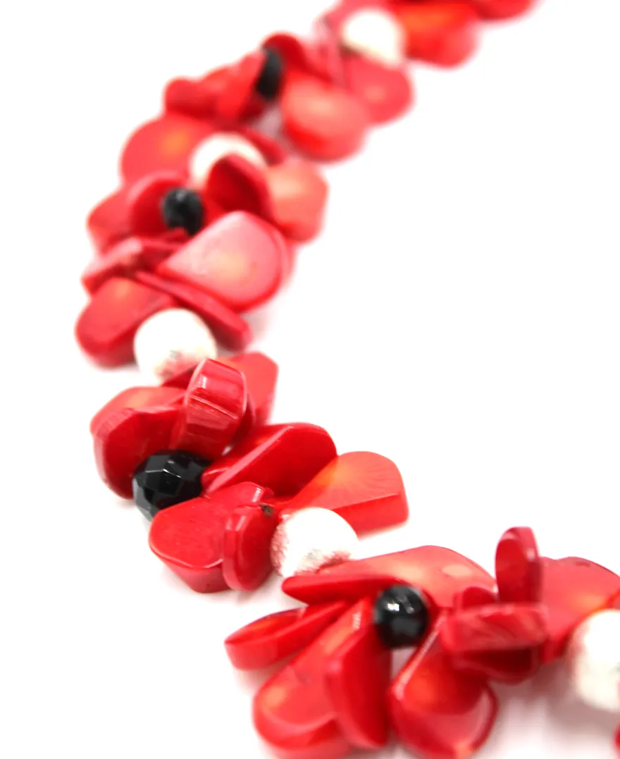 Dyed Red Coral Necklace 19 Inches