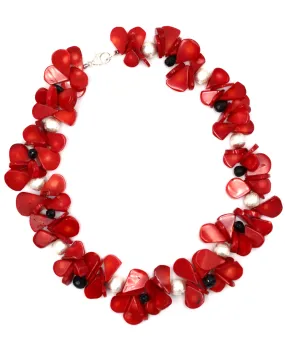 Dyed Red Coral Necklace 19 Inches