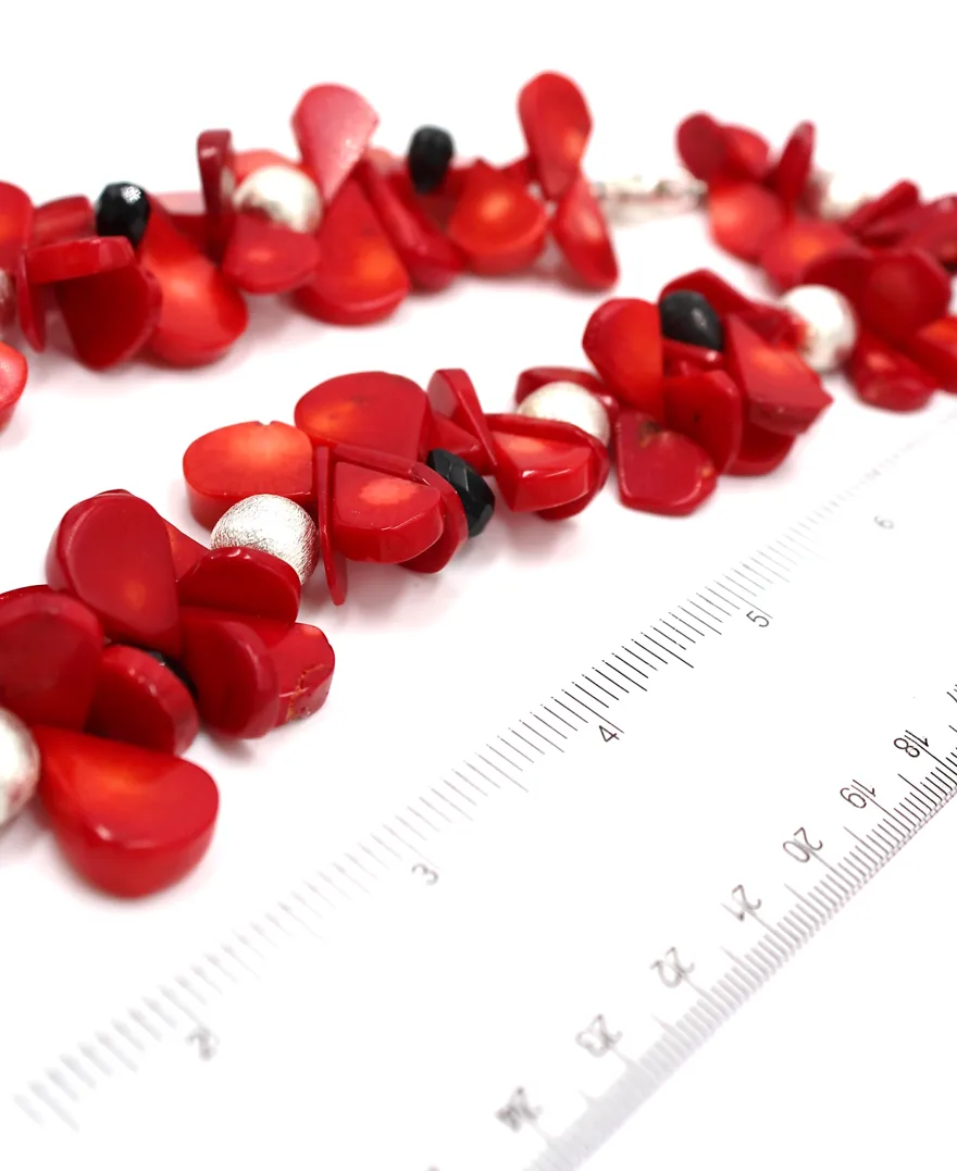 Dyed Red Coral Necklace 19 Inches