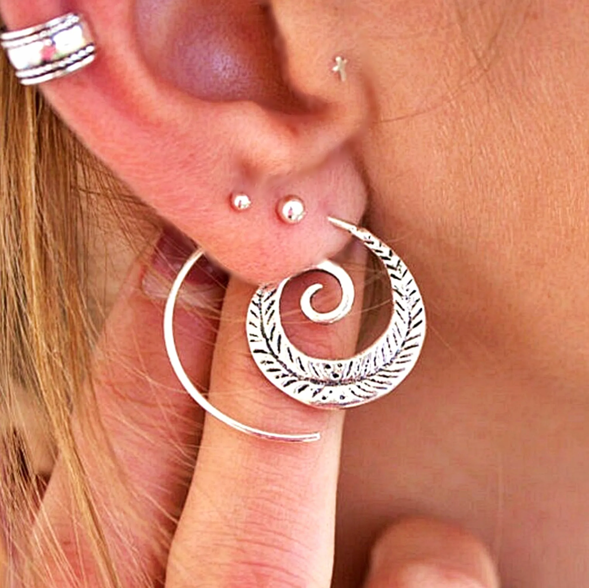 Earring Spiral Tribal