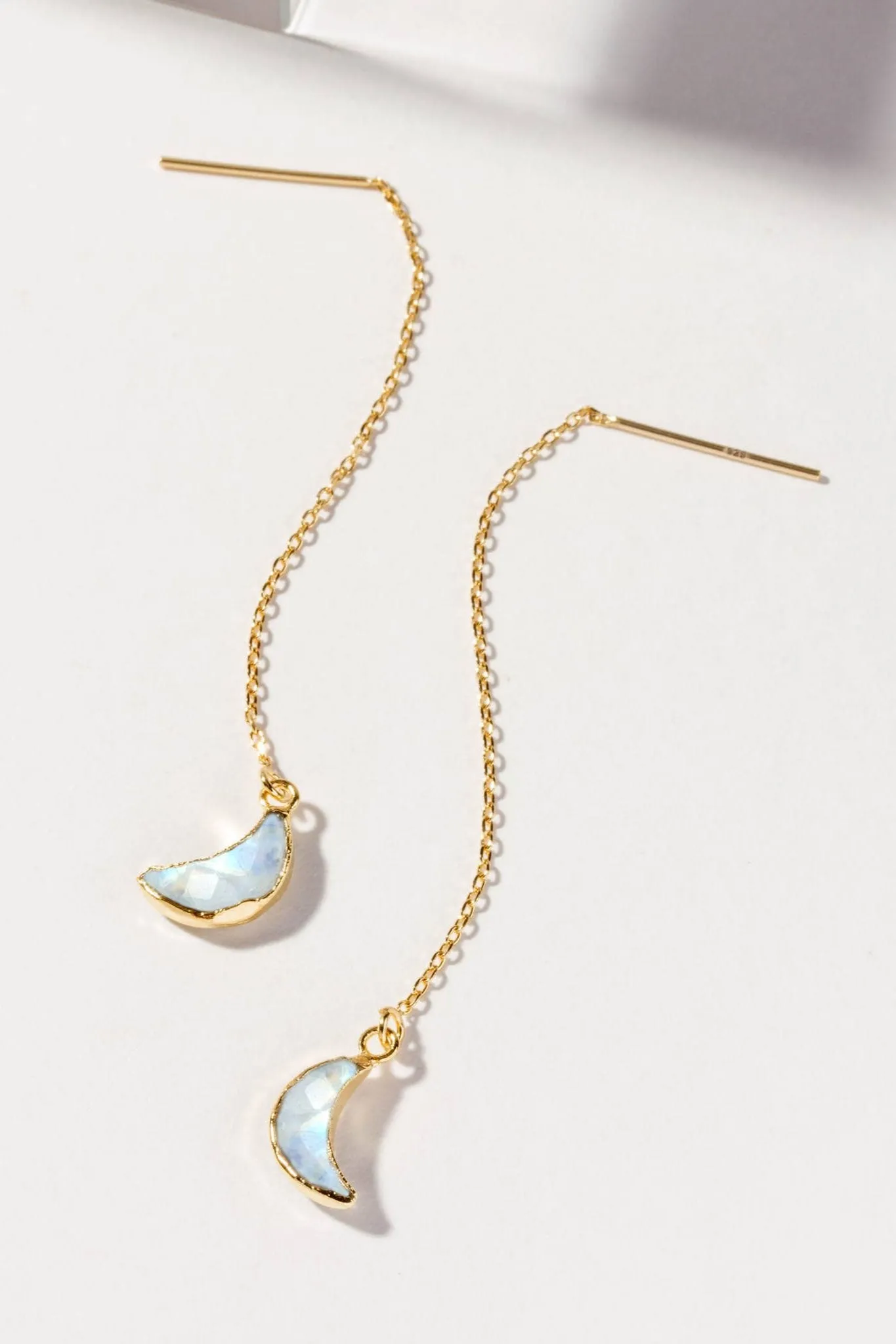 Eclipse Moonstone Threader Earrings