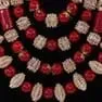 Elegant Celebrant Design Red Coral Beads embellished with Gold Balls Bridal Party African Nigerian Jewellery Set