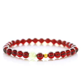 Elegant Women's Red Garnet Bracelet with Sterling Silver Needle