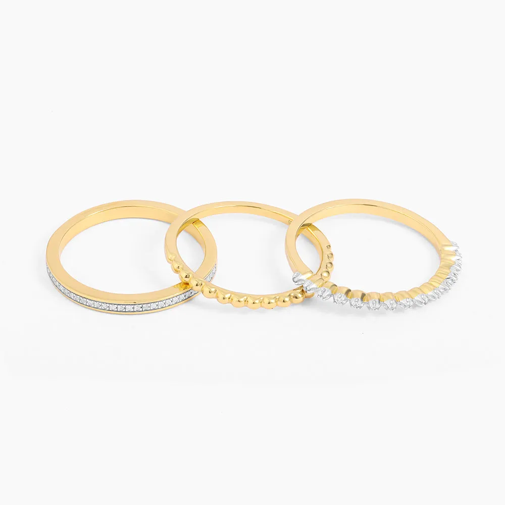 Ella Stein Diamonds & Bubbles of Gold Stackable Ring in Gold