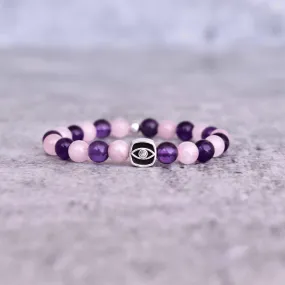 Enchanted Eye - Rose Quartz & Amethyst Bracelets