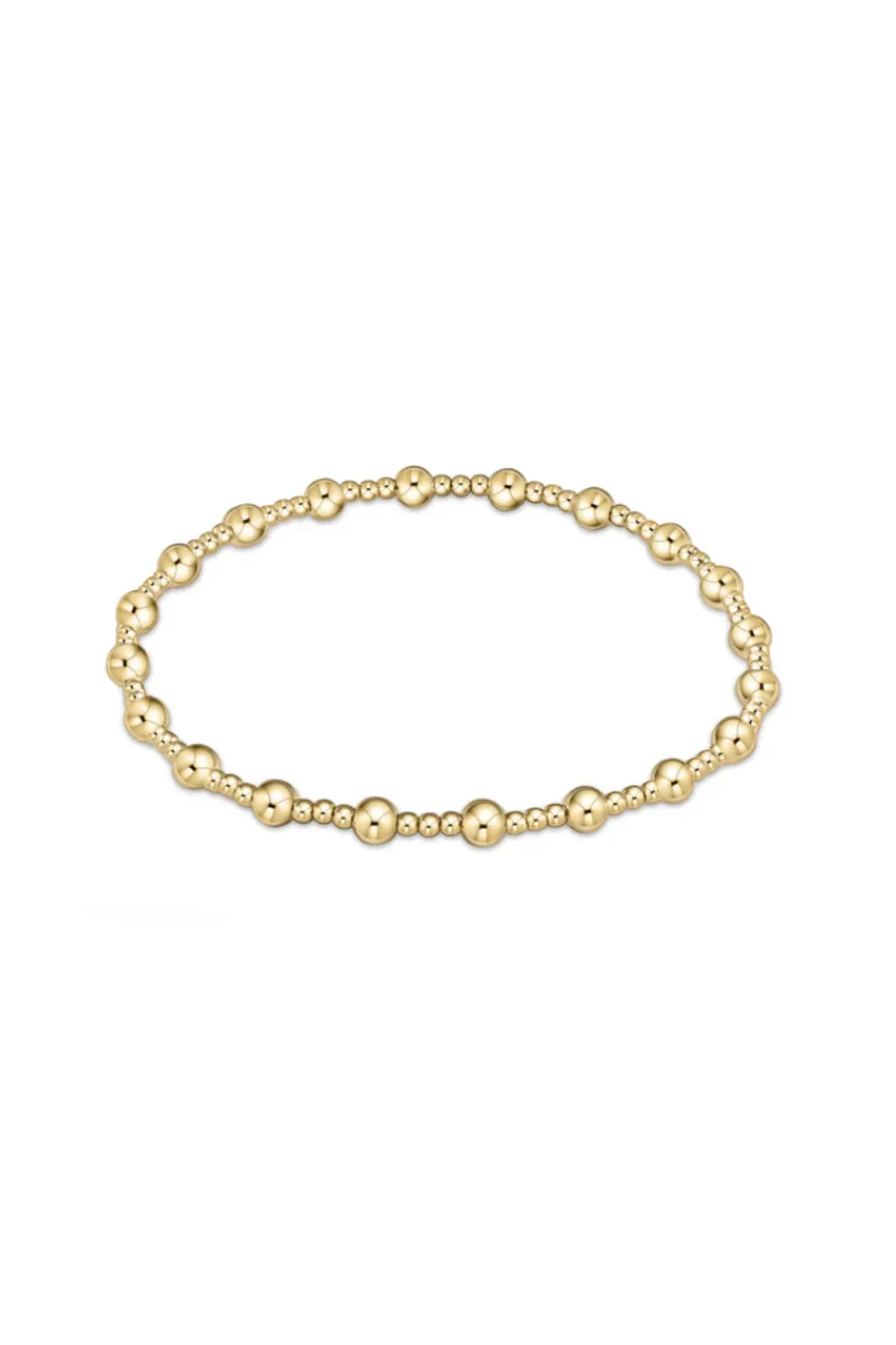 ENewton Classic Gold Sincerity Pattern 6mm Bead Bracelet