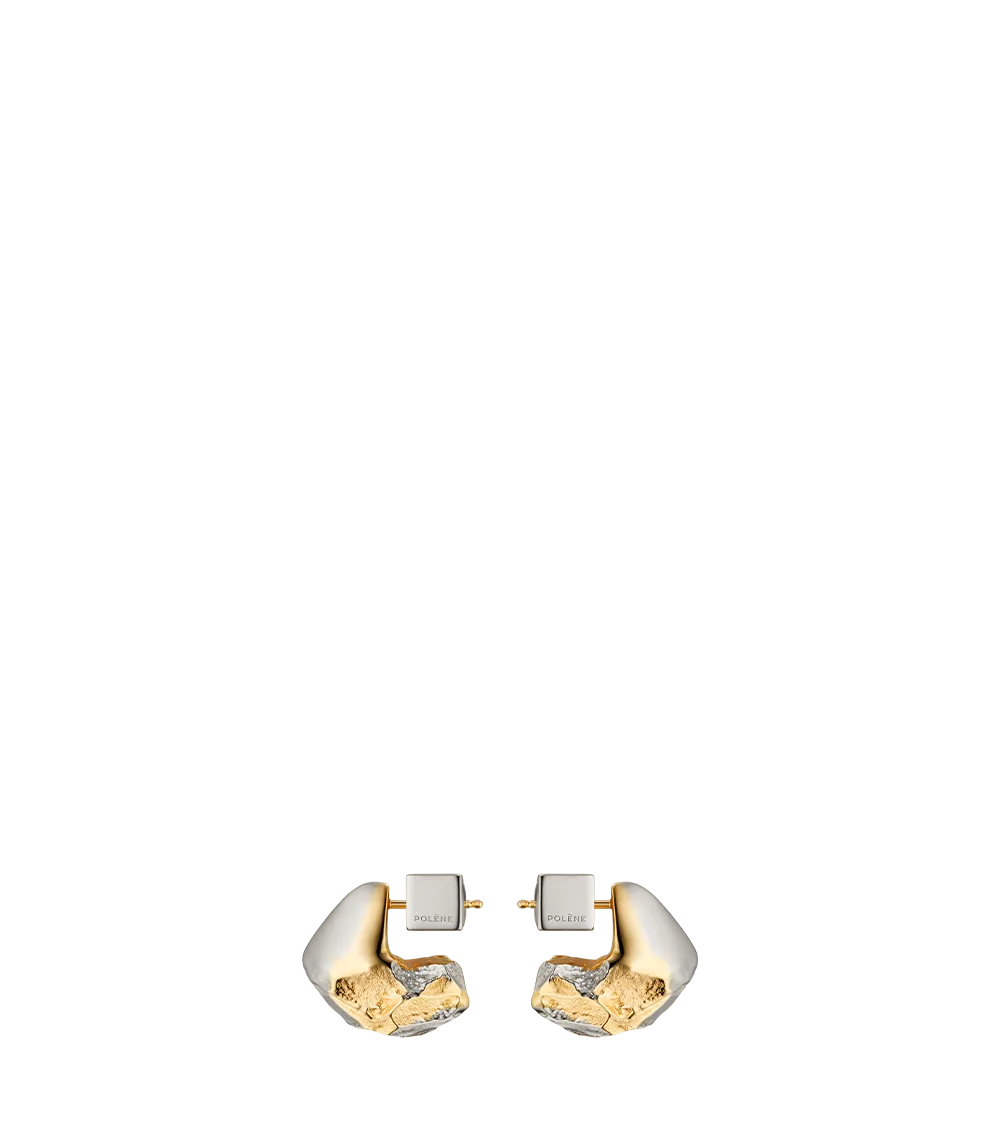 Eroz Stud Earrings - Duo palladium with 24 carat gold plating