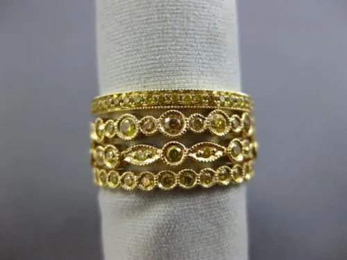 ESTATE WIDE 1.25CT FANCY YELLOW DIAMOND 18K YELLOW GOLD ETERNITY STACKABLE RINGS