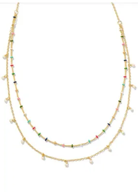 Eve Multi Strand Necklace Gold Multi Mix by Kendra Scott