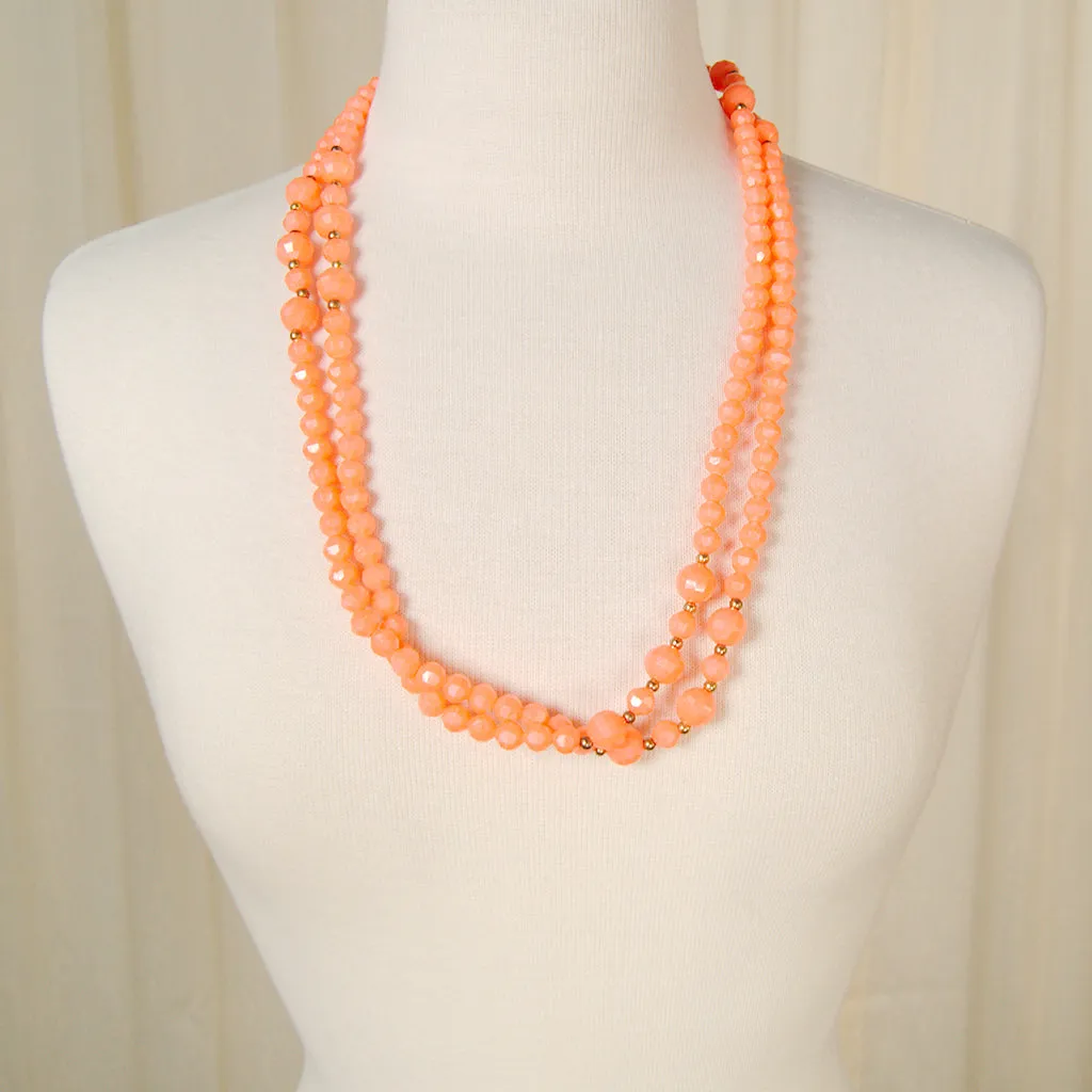 Extra Long Coral Bead necklace