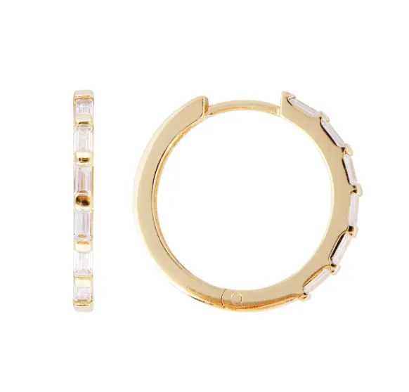 Fairley Crystal Baguette Maxi Hoops