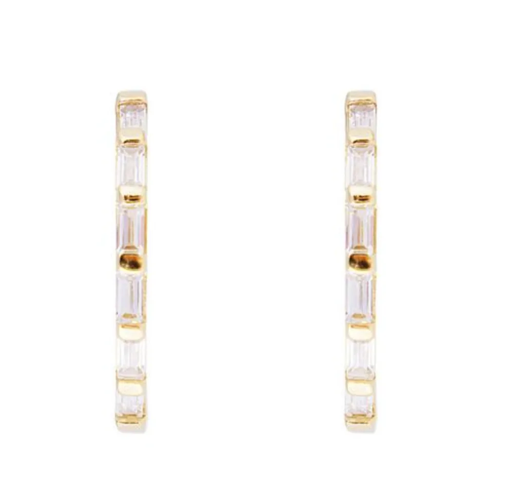 Fairley Crystal Baguette Maxi Hoops