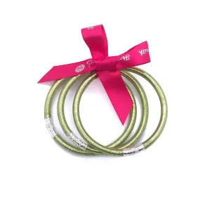 Faith Hope Love Glitter Bangle Bracelet Lime Green