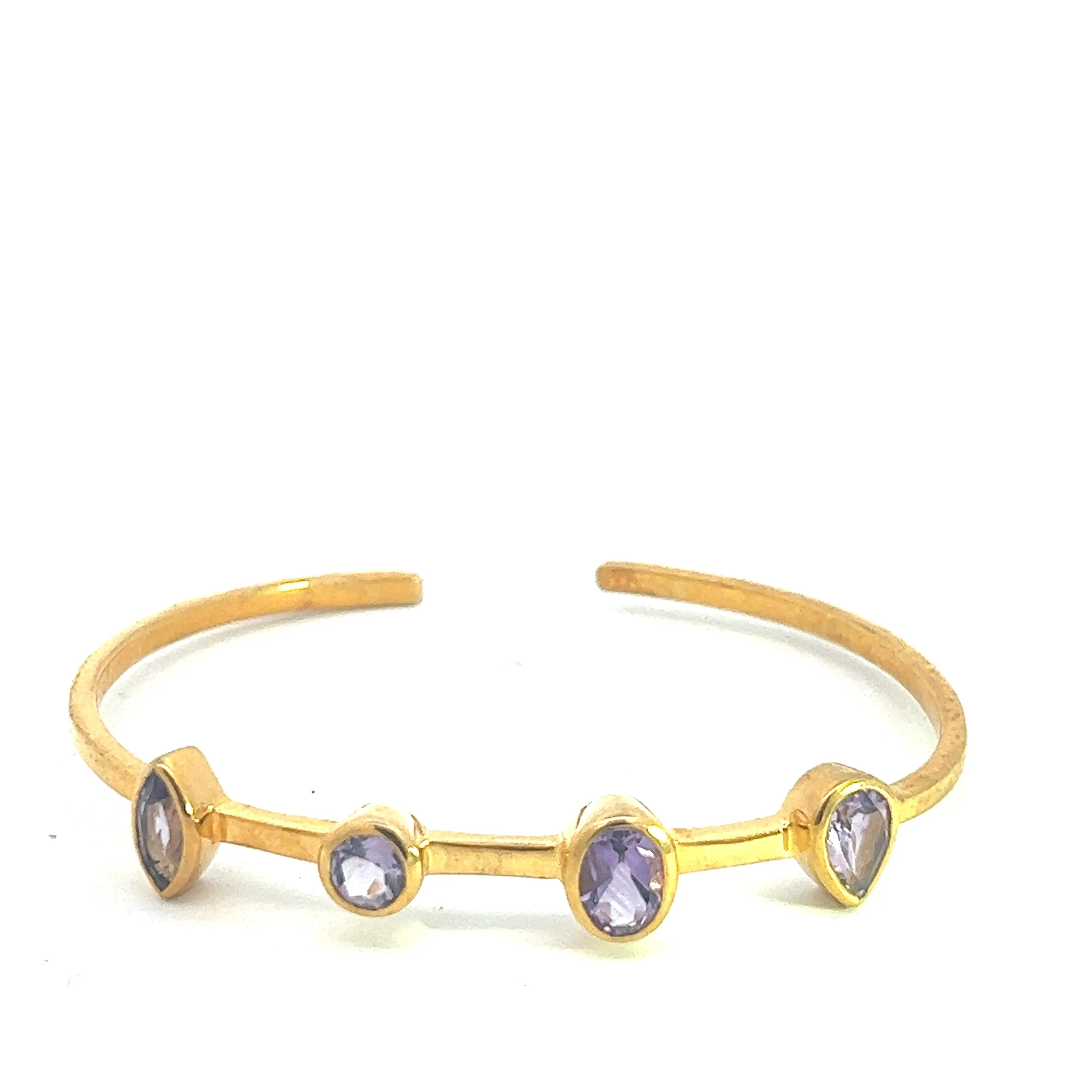 February Birthstone Amethyst Cuff, Gold Vermeil