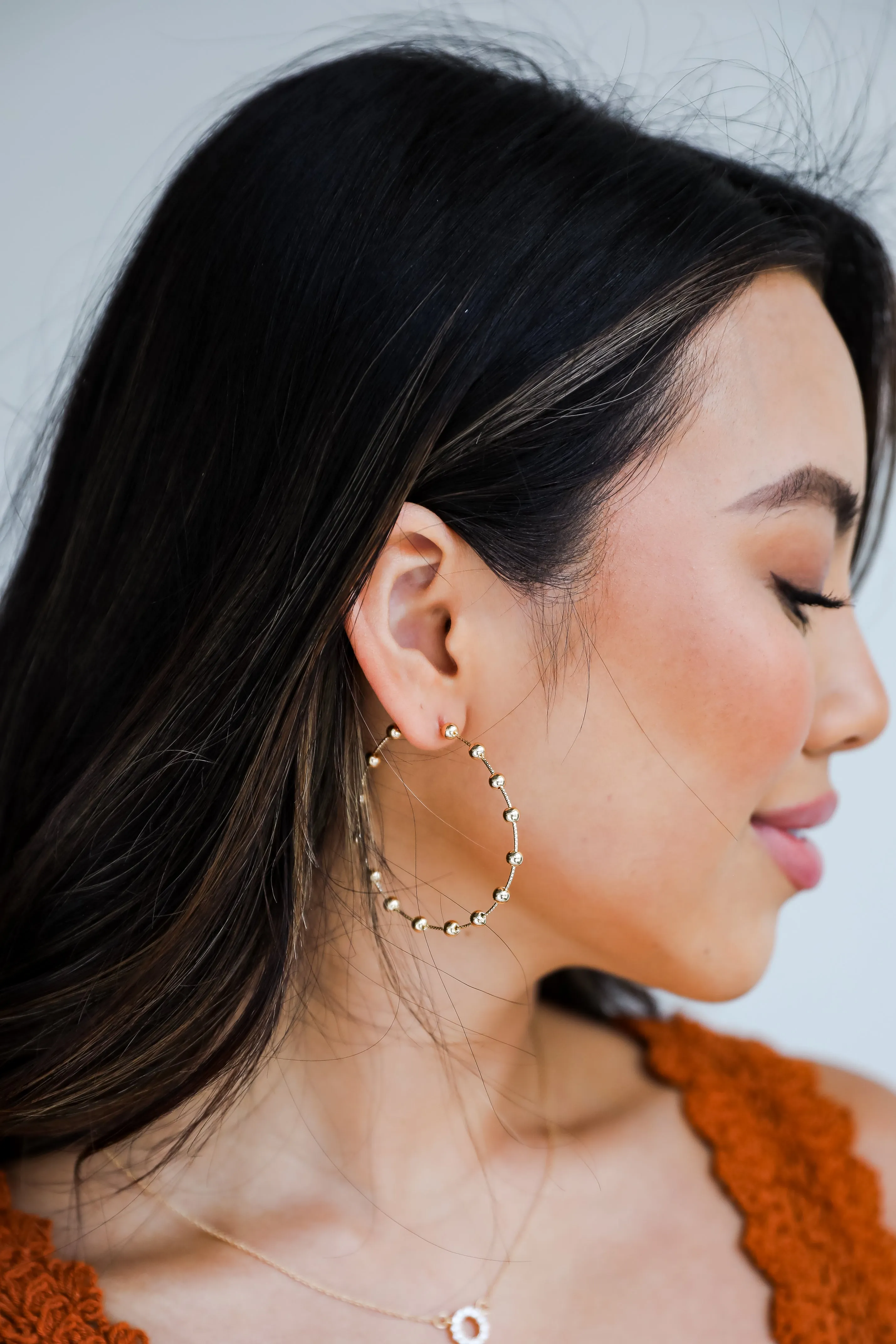 FINAL SALE - Alyssa Large Gold Ball Hoop Earrings