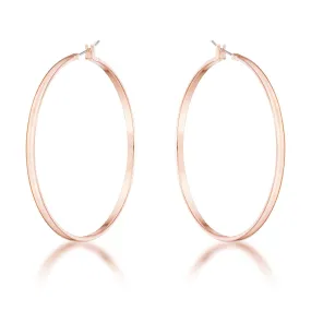 Flavia Rose Gold Large Hoop Earrings | 55mm