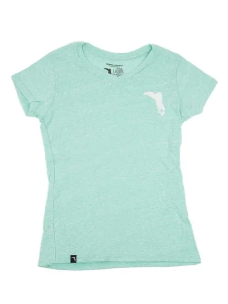 Florida Cracker Trading Co. Women's Mint Blue Badge SS T-Shirt