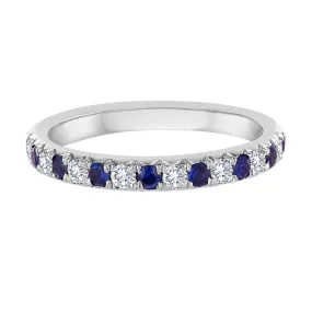 Frieda Blue Sapphire and Diamond Wedding Ring