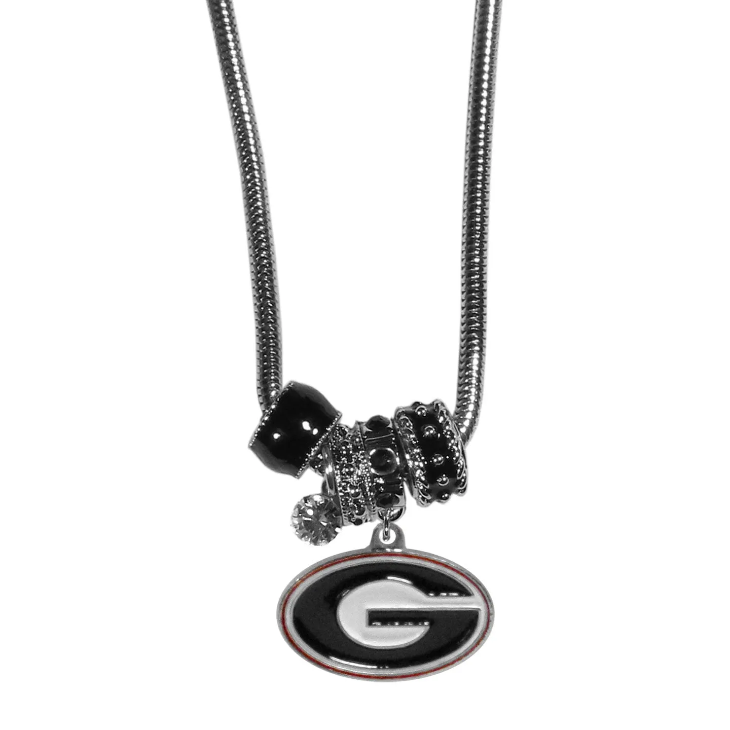 Georgia Bulldogs Euro Bead Necklace