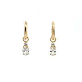 Georgini A Christmas Journey Baby Oval Earrings- Gold