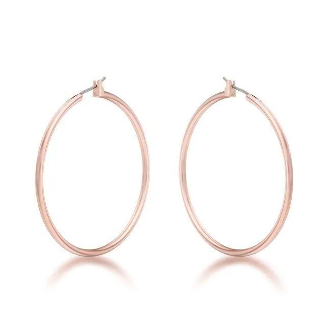 Glem Large Rose Gold Hoop Earrings | 45mm