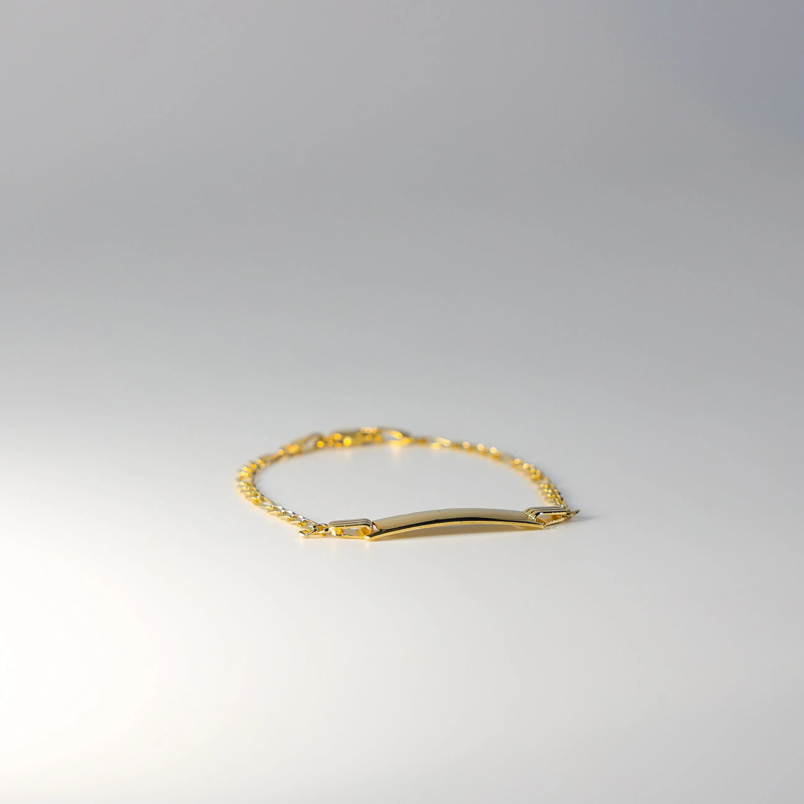 Gold ID Bracelet Figaro Link Chain 3MM Model-AB0103