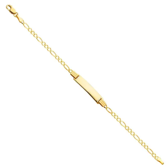 Gold ID Bracelet Figaro Link Chain 3MM Model-AB0103