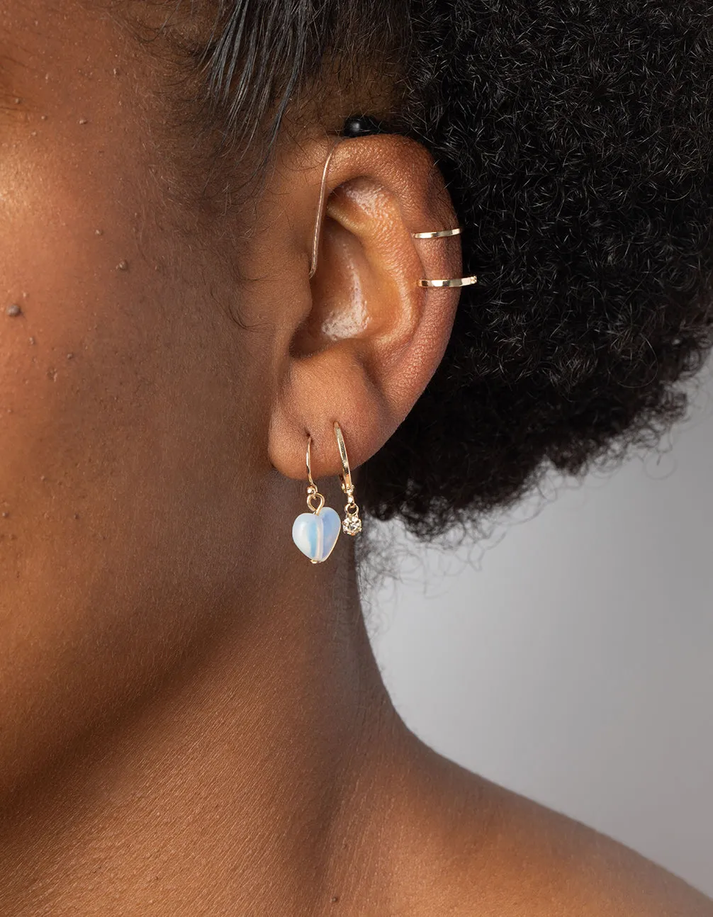 Gold Moonstone Earring Stack Pack