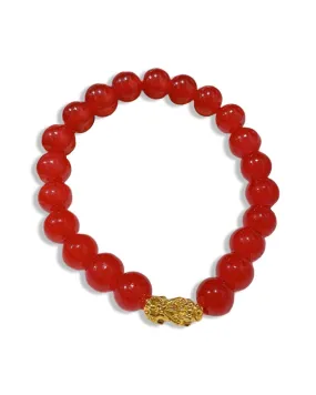 GOLD PIYAO | 24K Garnet Birthmonth Beads Lucky Piyao Bracelet