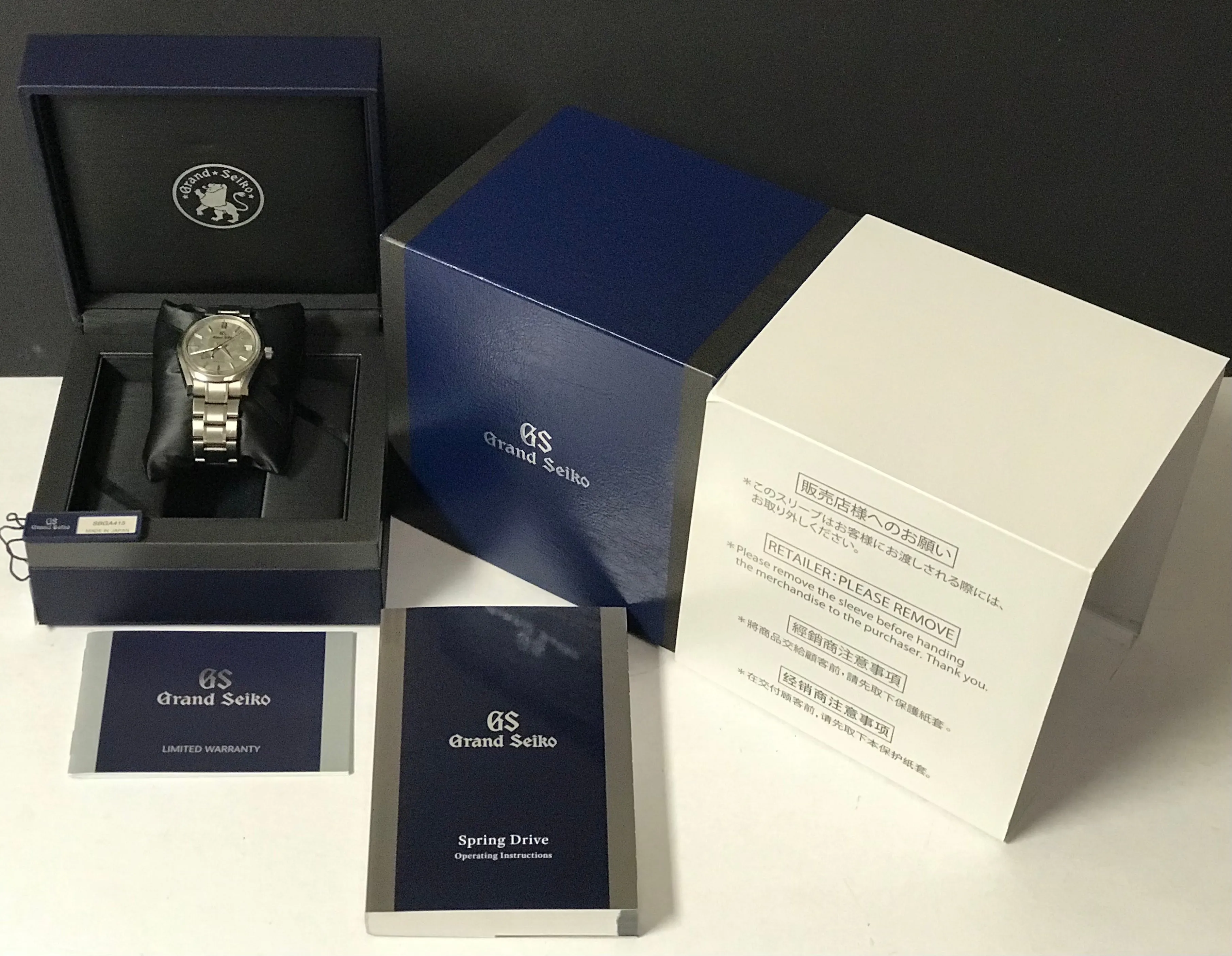 Grand Seiko Spring Drive SBGA415 Taisetsu Winter Dial Automatic Men's Watch