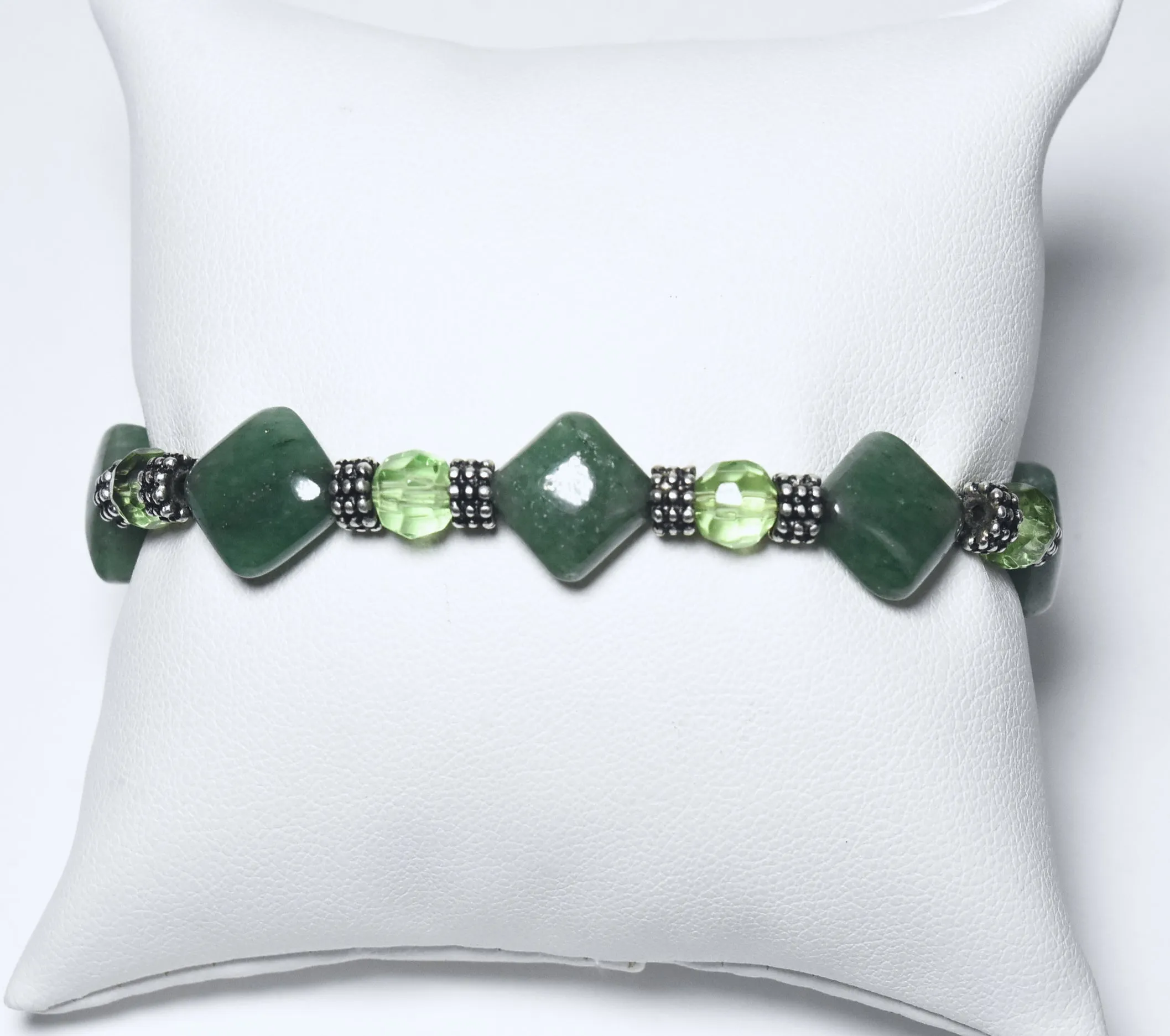 Green Aventurine with Pyrite Flecks Beaded Stretch Bracelet