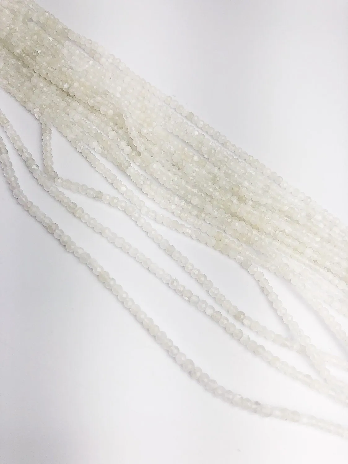 HALF OFF SALE - White Moonstone Gemstone Beads, Full Strand, Semi Precious Gemstone, 13"