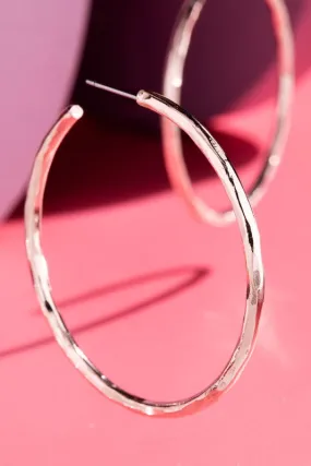 Hammered Metal Hoop Earrings