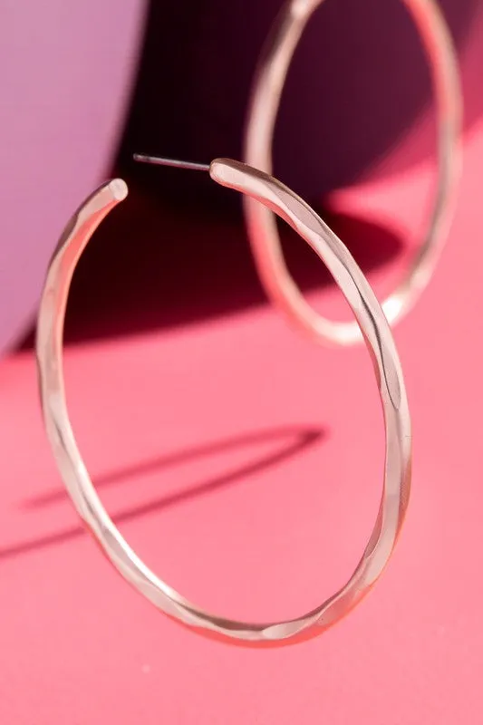 Hammered Metal Hoop Earrings