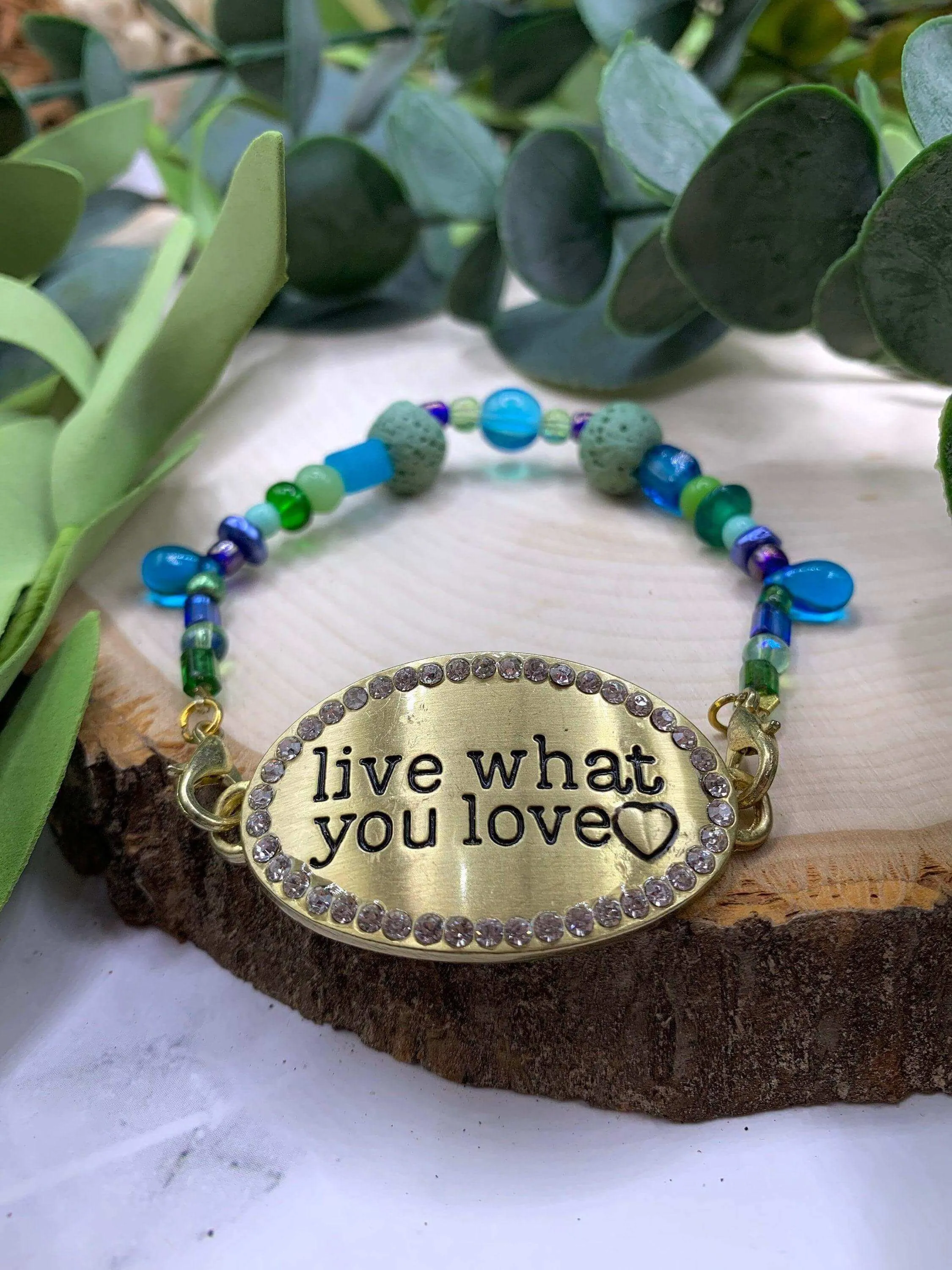 Handmade Beaded Bracelet- Live What You Love