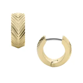 Harlow Linear Texture Gold-Tone Stainless Steel Huggie Hoop Earrings