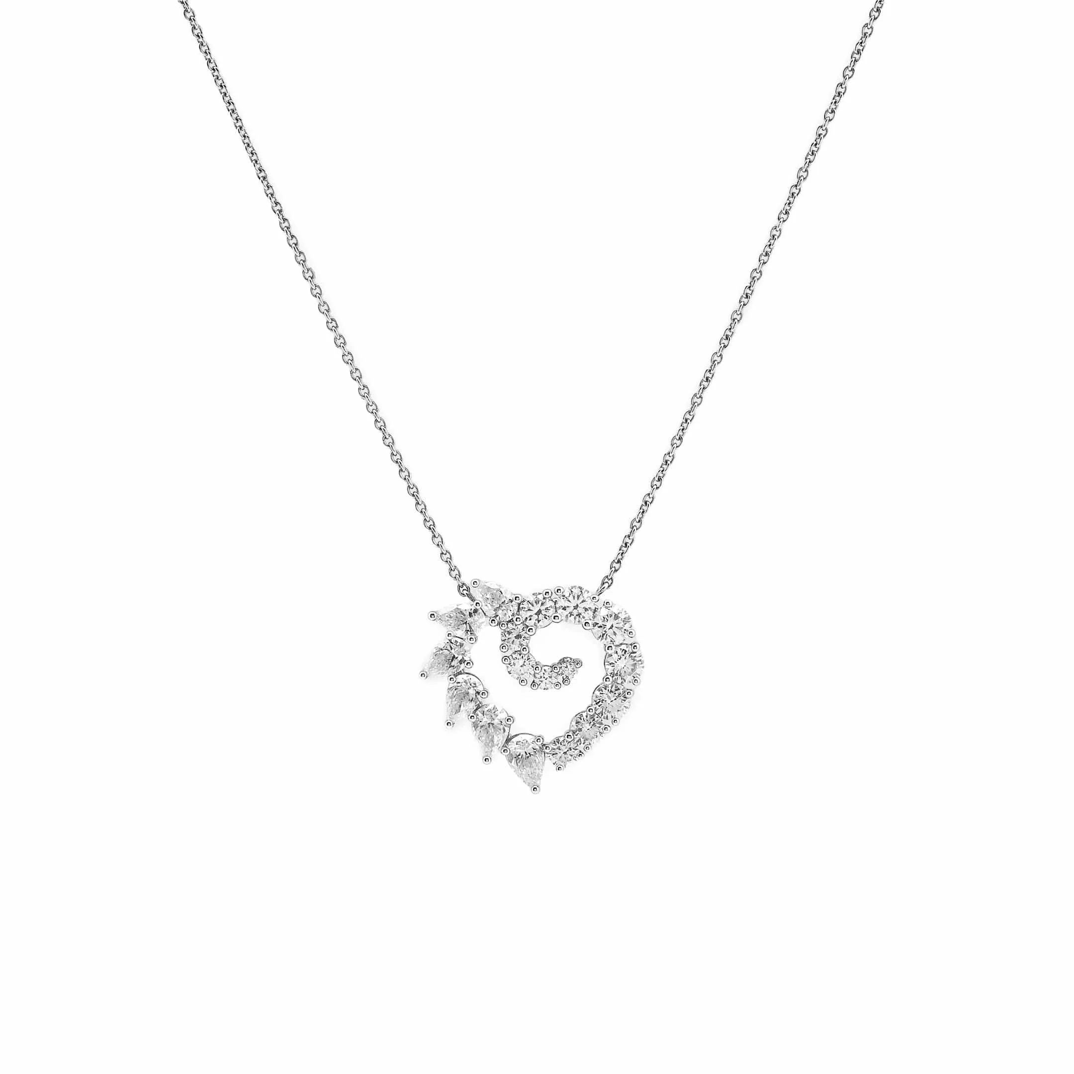 Harry Winston Garland Large Heart Diamond Pendant