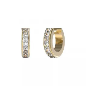 Huggie Me 11mm Clear Squares Hugs Gold Earrings UBE03134YG